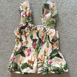 Janie and Jack Floral Ruffle Top